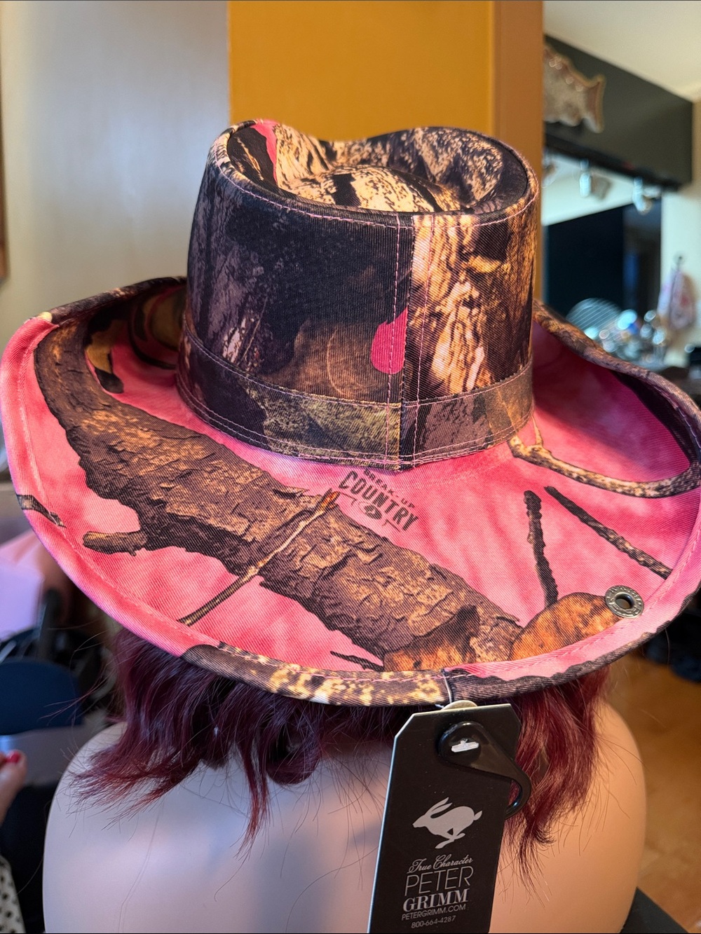 Mossy Oak Peter Grimm NWT Coastal Cowgirl Pink Camouflage Cowboy Hat One Size - Picture 4 of 10